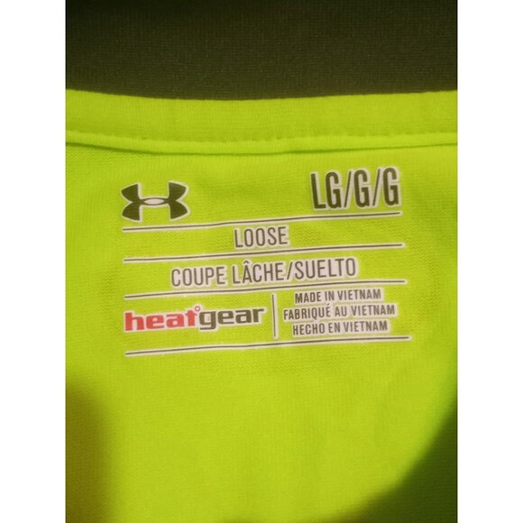 Under Armour Quarter 1/4 Zip Pullover Mens Large L Neon Green Golf Sweatshirt - Picture 8 of 11